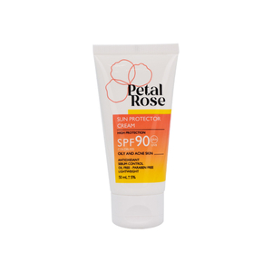 کرم ضد آفتاب بی رنگ SPF90 پوست چرب و مستعد آکنه پتال رز